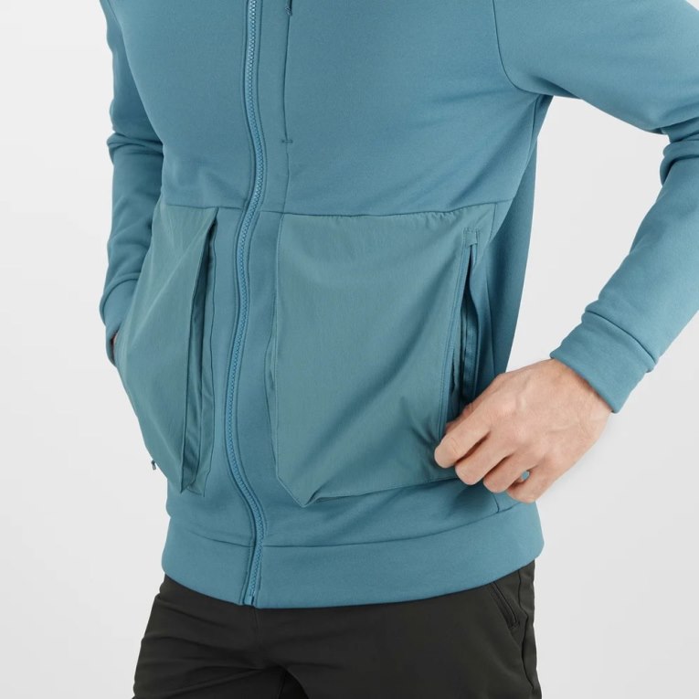 Salomon Essential Warm Fleece Men's Jackets Blue | CA 74Q29